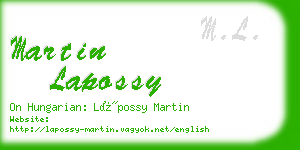 martin lapossy business card